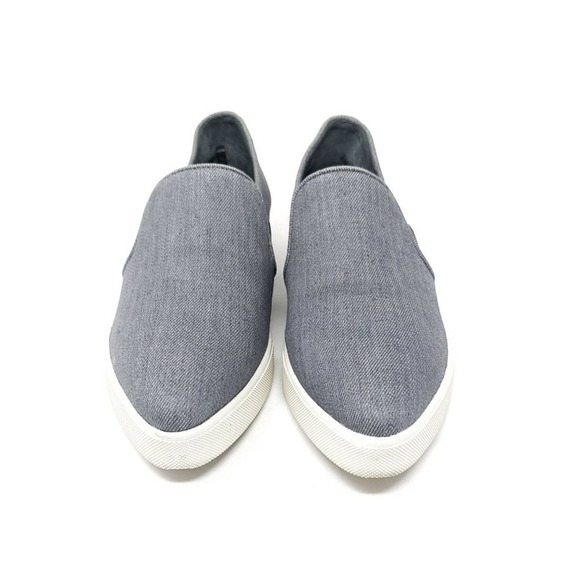 Vince Womens 6 Pierce Pointed Toe Denim Slip On Gray Casual Sneakers Shoes 36 - Picture 5 of 9